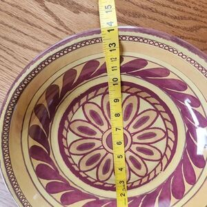 N2 Home brand melamine tan burgundy decorative southwestern pattern serving bowl